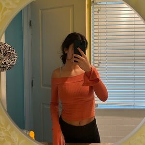 Silence + Noise Urban outfitters Orange Ribbed Top